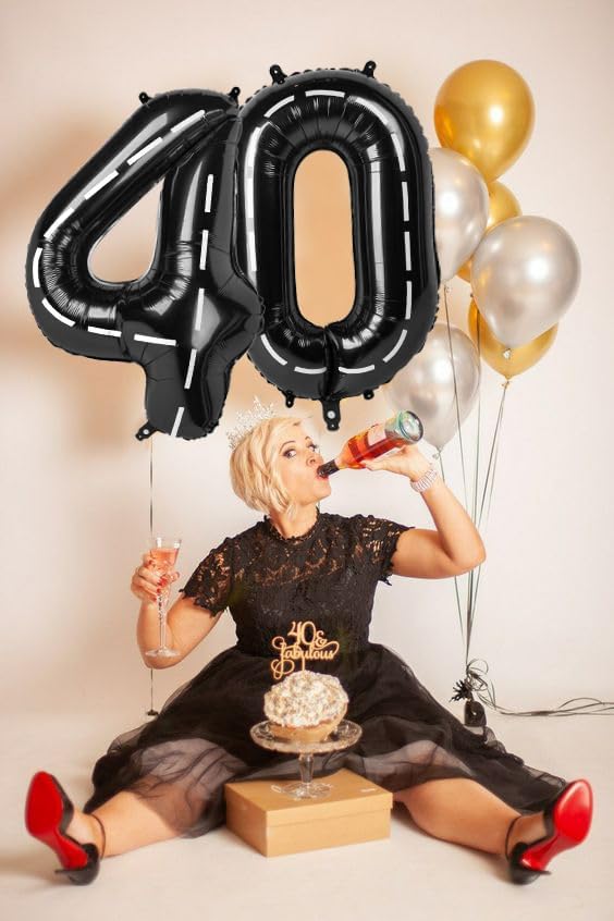 Numbers Balloon 3, 40 Inch Large Line Black Balloon for Three Year Old Birthday Decor, 3 13 30 31 Birthday Party Decorations for Wedding Supplies