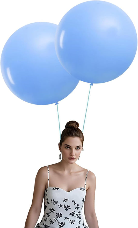 15Pcs 24 Inch Balloons Light Blue Giant Round Balloons Large Balloon for Festival, Christmas, Birthday Party Decorations