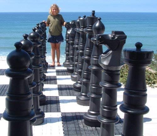 MEGACHESS Giant Oversized Premium Chess Pieces Complete Set with 49 Inch Tall King - Black and White