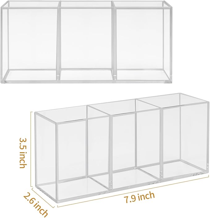 Plastic Utensil Holder for Party, Knife Fork Spoon Holder Silverware Caddy, Acrylic Kitchen Cutlery Storage Box, Tableware Holder Flatware Organizer for Counter (Clear)