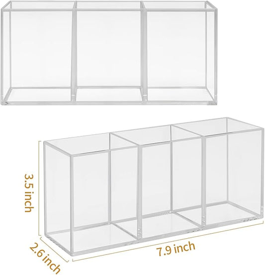 Plastic Utensil Holder for Party, Knife Fork Spoon Holder Silverware Caddy, Acrylic Kitchen Cutlery Storage Box, Tableware Holder Flatware Organizer for Counter (Clear)