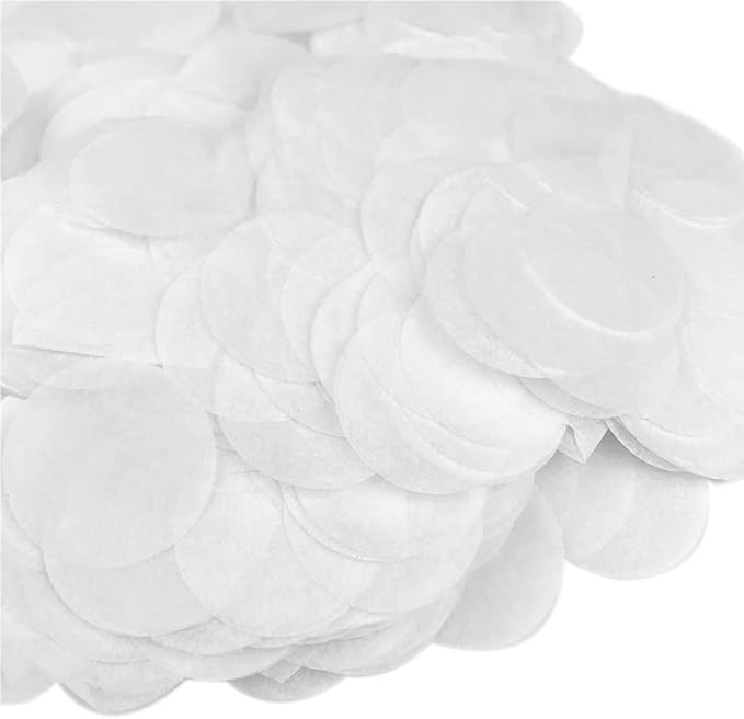 Kaemi White Round Tissue Paper Confetti 5000 Pieces 1 inch Paper Circle Confetti Dots for Table Parties & Celebrations