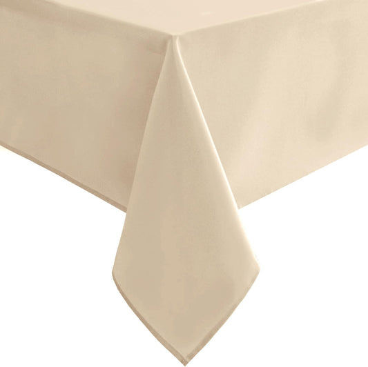 Hiasan Square Tablecloth - Waterproof Washable Polyester Table Cloth for Dining Room Kitchen Party Camping, Beige, 30 x 30 Inch