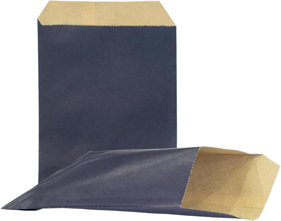 AZOWA Navy Blue Candy Buffet Bags 5 x 7 In Small Paper Treat Bags 100 Pieces