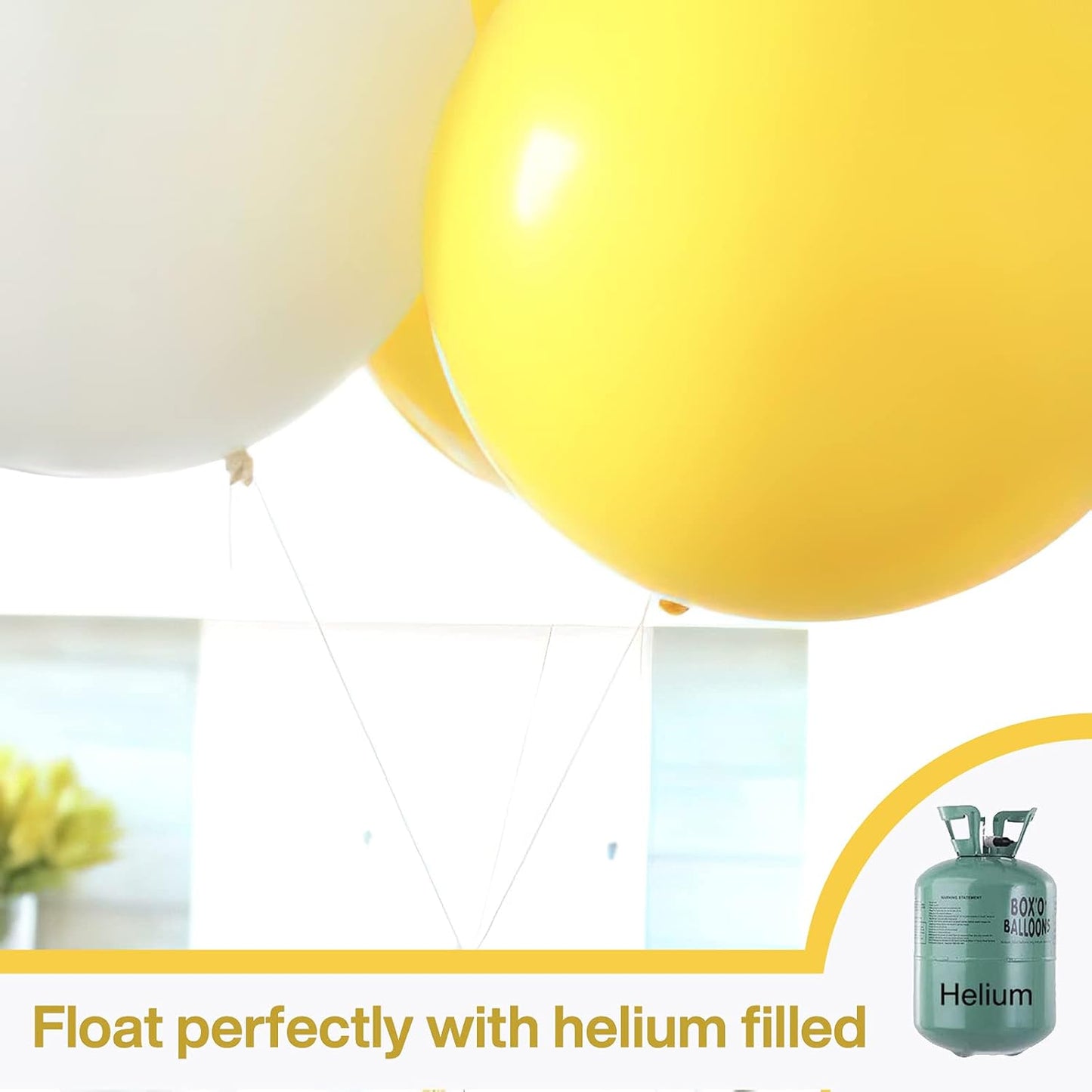 PartyWoo Yellow Balloons 4 pcs 36 Inch Large Big Jumbo Giant Matte Yellow Latex Helium Balloons for Easter Bee Baby Shower Gender Reveal Sunflower Graduation Birthday Party Decorations Yellow-Y55