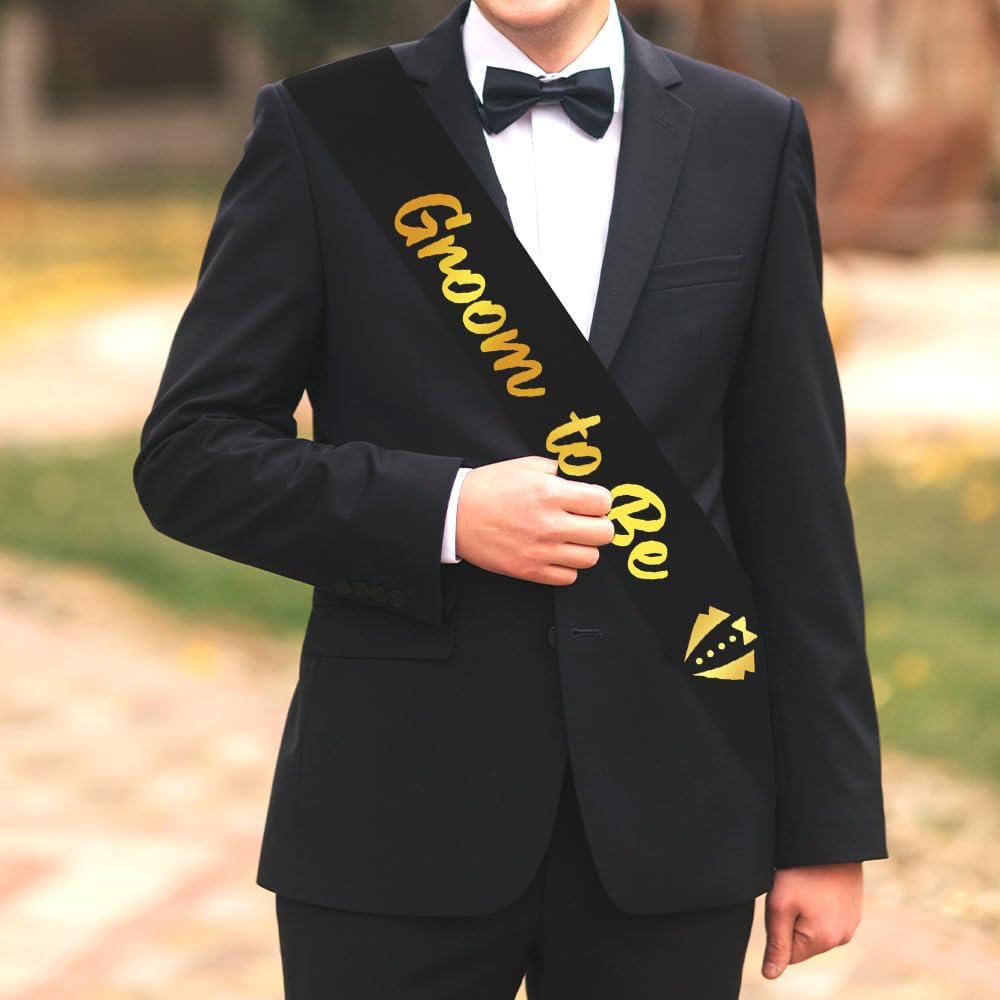 Groom To Be Sash Black Groom Sash With Gold Foil For Bachelor Party Accessories Bachelor Party Decorations Bachelorette Gifts For Croom To Be Gifts Bachelorette Accessories Wedding Engagement