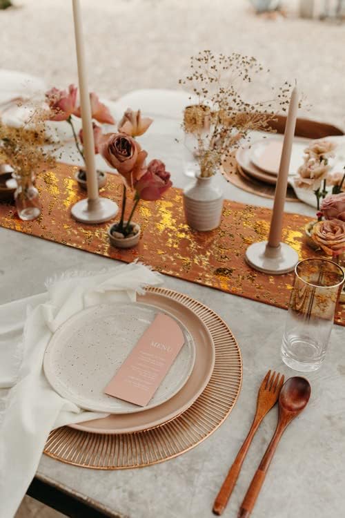 Herda 2 Pcs 9ft Gold Table Runner - Metallic Gold Tulle Party Decorations 18ft Sparkle Foil Mesh Runner Centerpieces for Birthday, Wedding, Anniversary, Thanksgiving, Christmas,‌ Graduation