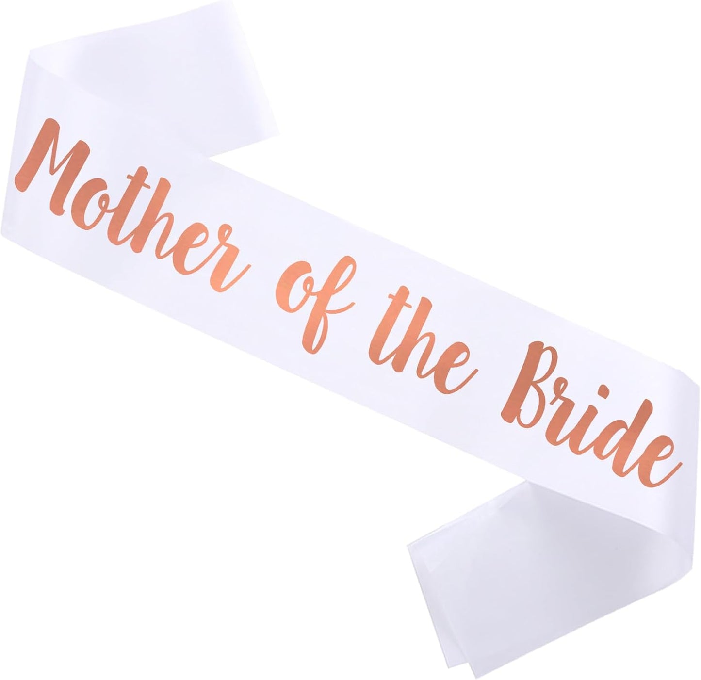 2 PACK Mother of the Bride and Groom Sashes, White Sash with Rose Letters Bachelorette Sashes for Mother Bridal Shower Supplies Wedding Accessories