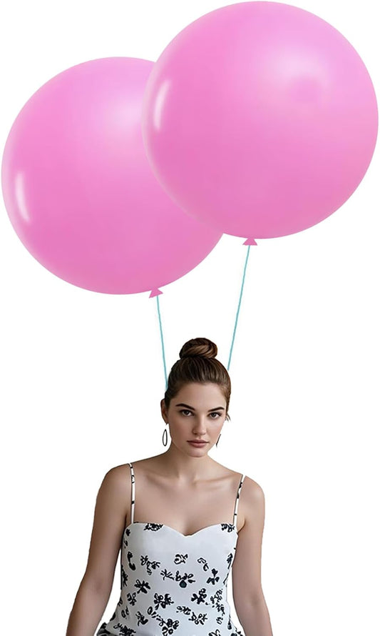 15Pcs 24 Inch Balloons Pink Giant Round Balloons Large Balloon for Festival, Christmas, Birthday Party Decorations
