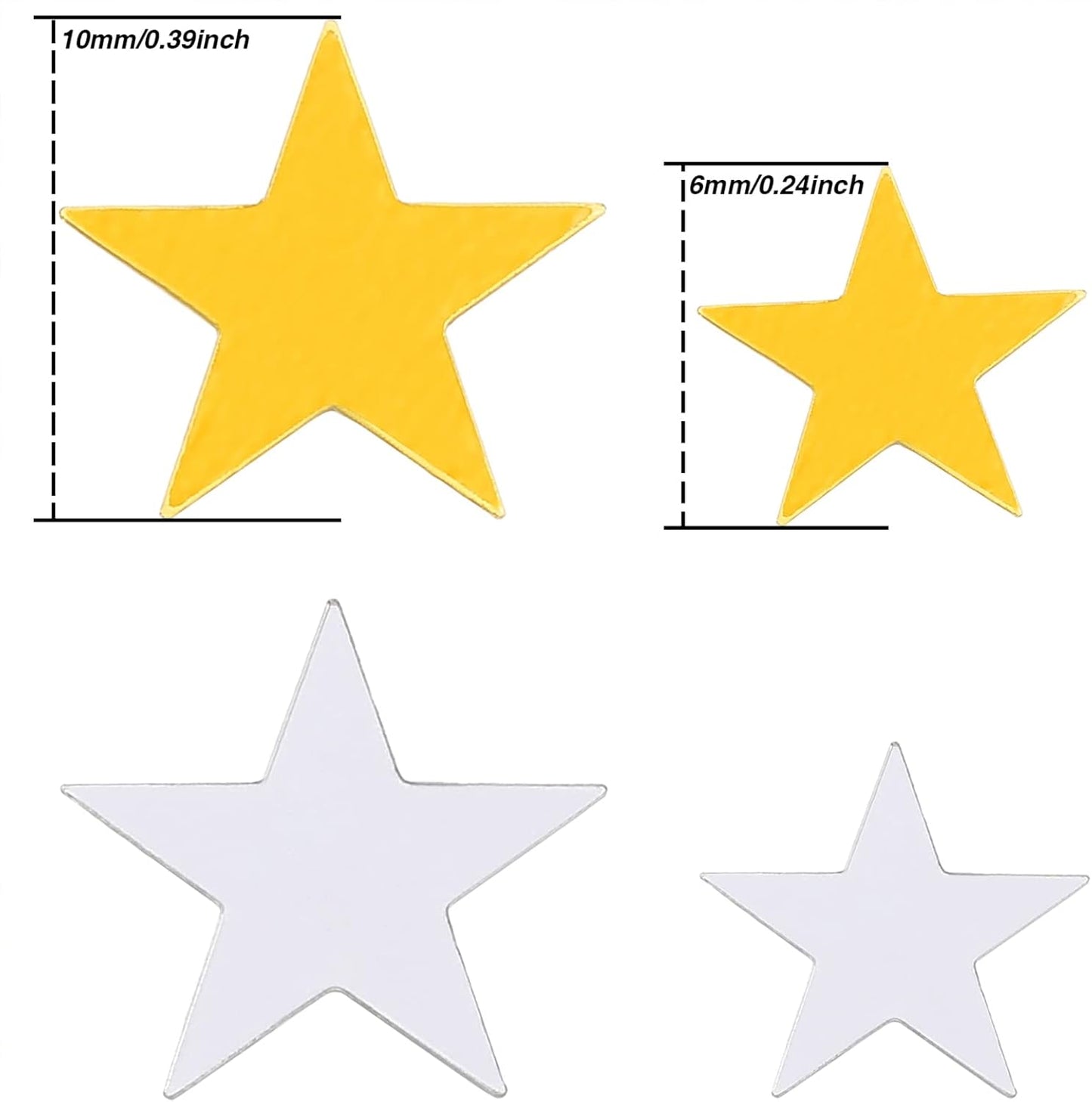 Hestya 60g Star Confetti Glitter Table Confetti Metallic Foil Stars for Christmas Party Wedding Festival Decorations(Gold Silver 60g,10mm and 6mm)