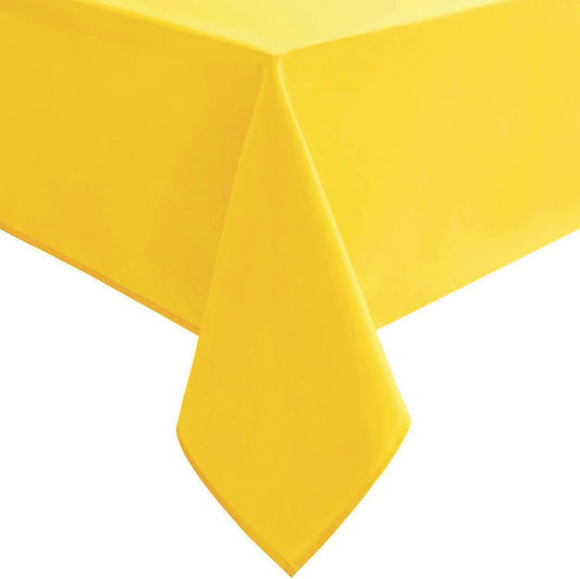 Hiasan Waterproof Tablecloth Rectangle - Washable Fabric Table Cloth for Dining Room Kitchen Birthday Party and Outdoor Use, Yellow, 54 x 80 Inch