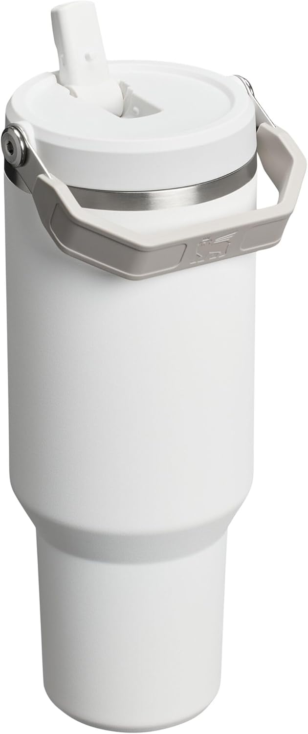 STANLEY IceFlow 2.0 Flip Straw Tumbler with Handle 40 oz | Twist On Lid and Flip Up Straw | Leak Resistant Water Bottle | Insulated Stainless Steel | BPA-Free | Frost