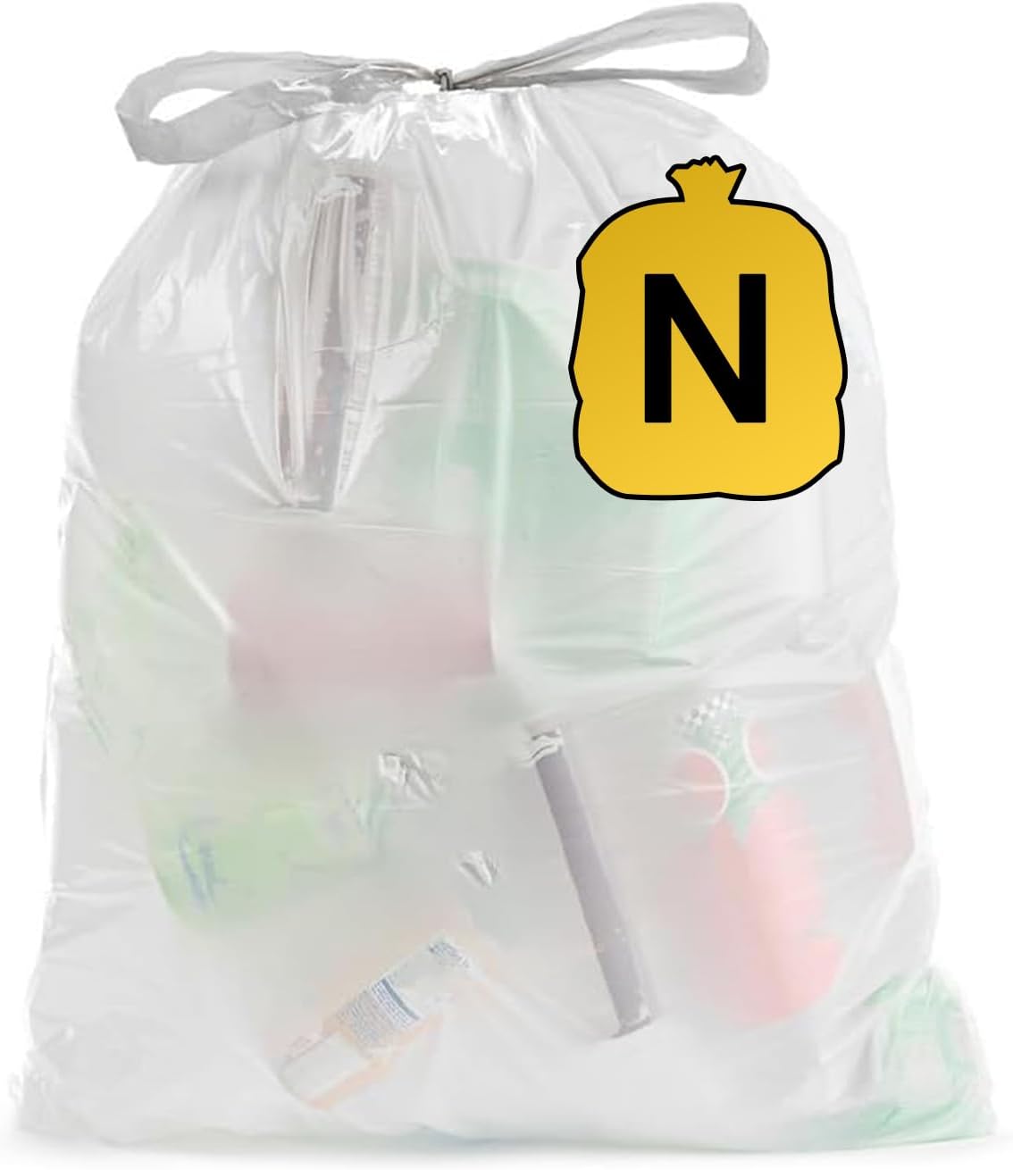 Ultrasac 13 Gallon 1.2 MIL White Drawstring Trash Bags - 23.5" x 31.25" - Pack of 60 - Fits simplehuman N
