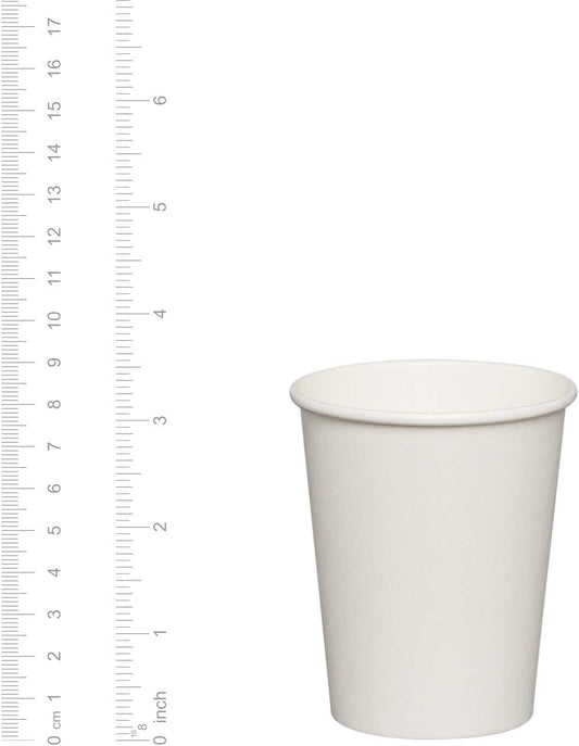 GUSTO [8 oz. - 300 count] Disposable White Paper Cups, Hot Coffee Cups - Eco-Friendly Hot Cups