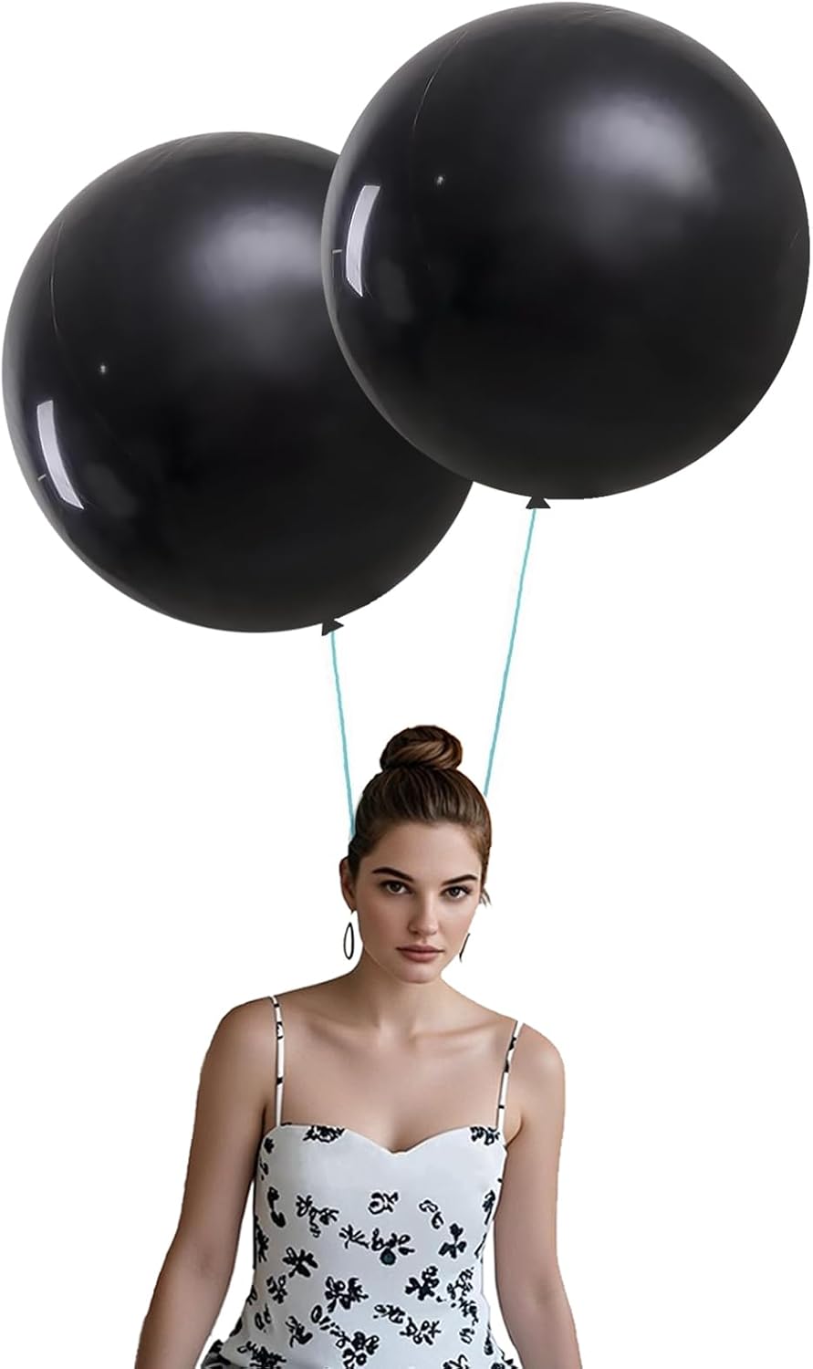 15Pcs 24 Inch Balloons Black Giant Round Balloons Large Balloon for Festival, Christmas, Birthday Party Decorations