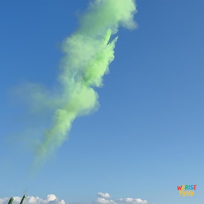 Green Powder Cannon Poppers, WERISE Party Biodegradable Smoke Poppers Cannon 12 Inch Powder Poppers for Graduation Birthday Party and Celebrations 2 Pack