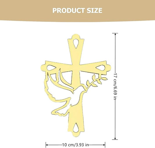 3 Pcs Baptism Cake Topper Personalized God Bless Cake Topper with Cross Glitter for Party Decoration Supplies(Gold) (bird)