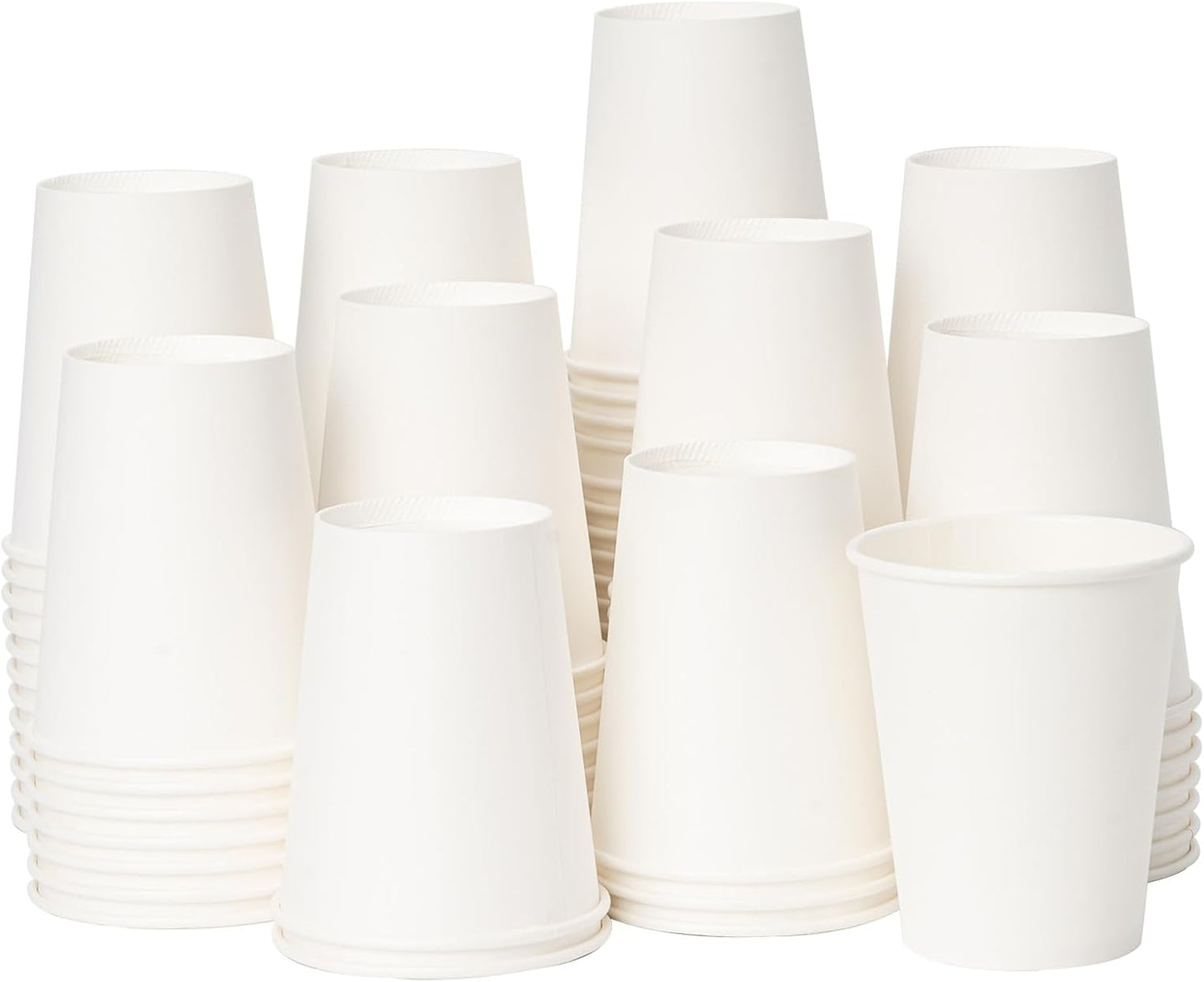 YEEHAW 8 oz 500 Pack Paper Cups, Disposable Coffee Cups, White Hot Cups, Suitable for Hot Drinkings, Perfect for Office, Home and Party Events