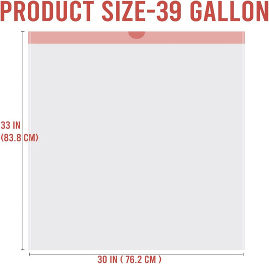 39 Gallon Lawn & Leaf Trash Bags Drawstring, 50 Count, Heavy Duty White & Unscented Plastic Bags, Multi-purpose Garbage Bags for Home Commercial, Outdoor, Construction, Industrial