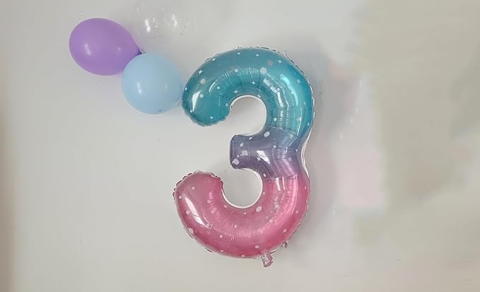 2 Numbers Balloon 40 Inch Pink Purple Blue Two Balloon Number Birthday Decor, 2nd 12 21st Party Celebration Decorations Graduations Wedding Baby Shower