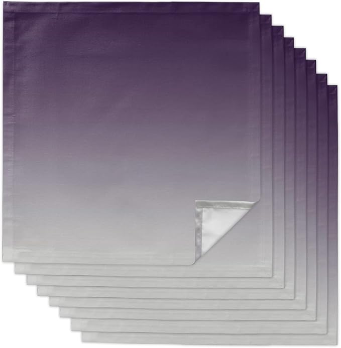 Cloth Napkins Purple and Grey Ombre Set of 8 Dinner Napkins Paper Soft Durable Washable Table Napkin Gradient Gradual Color Reusable Napkins for Family Dinners Weddings and Everyday Use 20x20 Inch