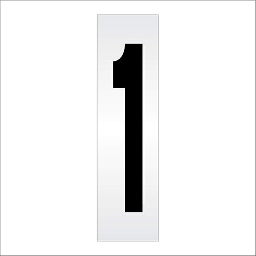 Pavement Stencils - 36 inch Single Number Stencil (Wide) - 1-36" x 6.5" x 1/8" (128 mil) - Pro-Grade