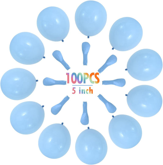 BEISHIDA 100 PCS 5 Inch Blue Party Mini Balloons Light Blue Macaron Latex Balloons for Birthday Wedding Engagement Anniversary Christmas Festival or any Party Decorations Supplies
