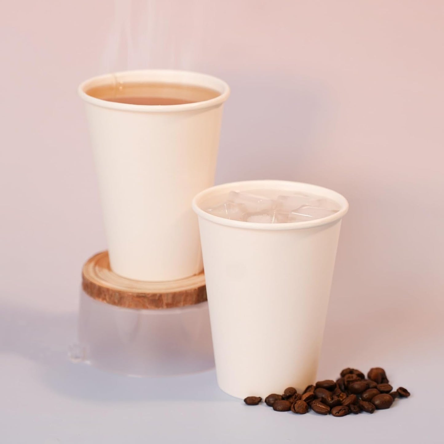 500 Pack 12 oz Disposable Paper Coffee Cups, 12 oz White Paper Cups Bulk for Hot & Cold Beverages, Ideal for Party, Office, Home, Travel and More