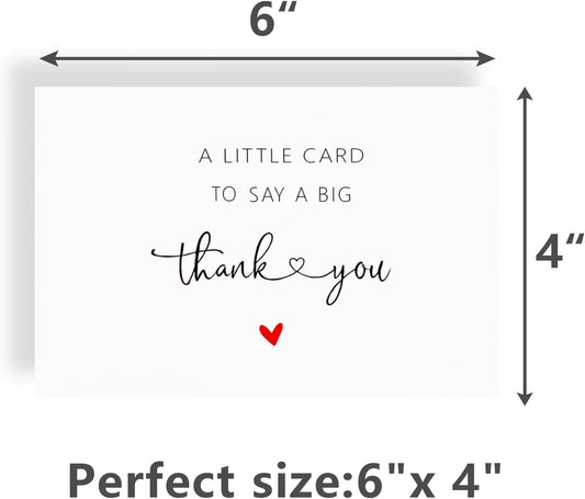 48 Pack Thank You Cards with Envelopes & Stickers, 4×6 Cute Blank Greeting Cards for Baby Shower & Wedding，Boxed Bulk Thank You Notes for Graduation Teachers Business Coworker Employee Appreciation