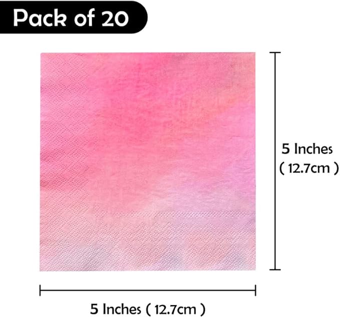 SOLAS Pink Napkins - 20 Pack Square Disposable - Fun & Colorful - 2 Ply - 6 1/2' (16.5cm) Blush Pink