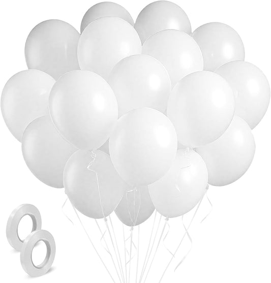 White Balloons Birthday Decorations 30 Pack 18 inch Round Wedding Ballons for White Themed Wedding Graduation Birthday Party Backdrop 4th of July Decorations Independence Day