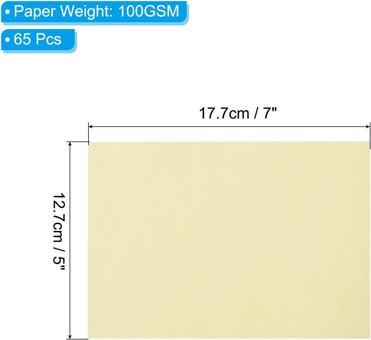 PATIKIL 65 Sheets Vellum Paper 5x7, Vellum Paper Printable Translucent Paper 100GSM for Invitations Printing, Light Gold