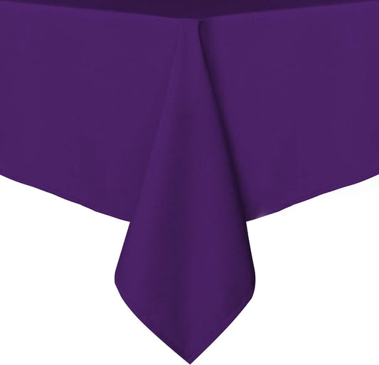 sancua Rectangle Tablecloth - 90 x 132 Inch - Stain and Wrinkle Resistant Washable Polyester Table Cloth, Decorative Fabric Table Cover for Dining Tables, Buffet Parties and Camping, Purple