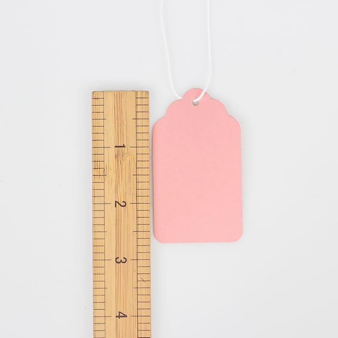 Hang Tags with String Attached,Pack of 500 Price Tags (2.75"x1.57",Pink)