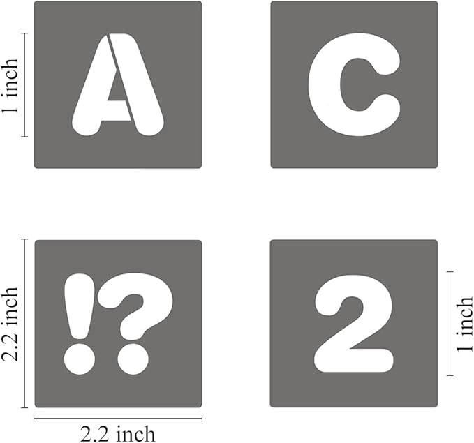 1 Inch Alphabet Letter Stencils - 40 Pack Letter Number Stencil Templates with Signs for Painting on Wood, Reusable Calligraphy Letters Stencils for Chalkboard Fabric Wood Signs