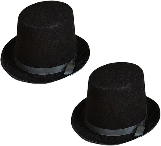 Black Felt Top Hat, Dress-Up Costume Clothes for Kids, Party Hat Pretend Play, Party Favors