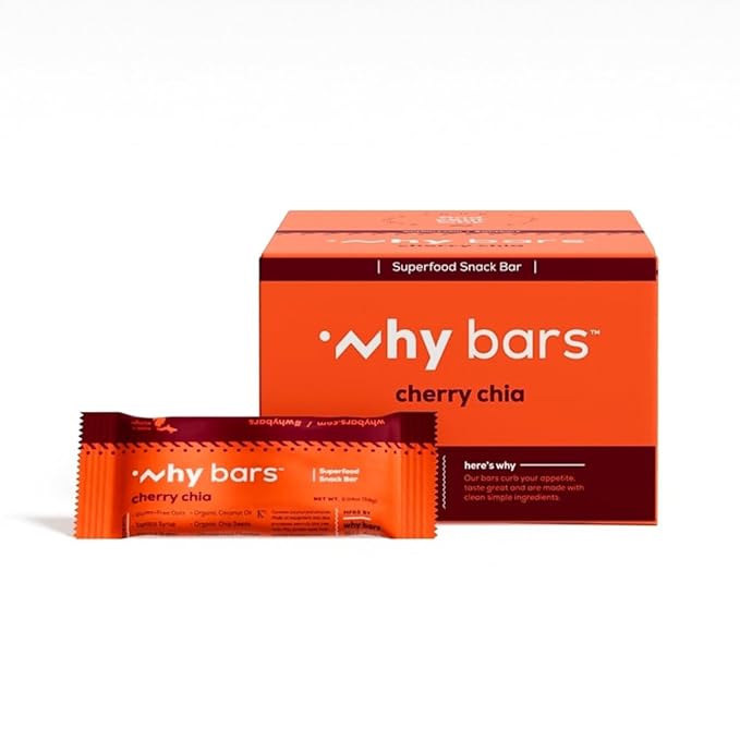 Superfood Protein Bar, Cherry Chia, 2.04 Ounce Bars (Pack of 12 Protein Bars) - Protein Bar Superfood, Gluten Free, Non GMO, Organic, Vegan, Simple Ingredients