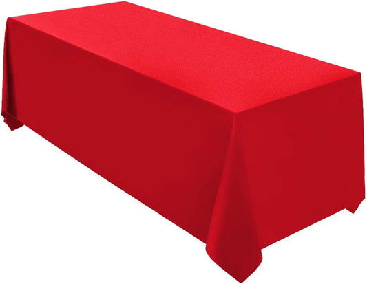 Surmente Red Christmas Tablecloth 90 x 132-inch Rectangular Polyester Table Cloth for Weddings, Banquets, or Restaurants