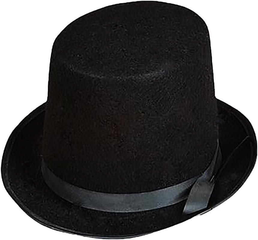 Black Felt Top Hat, Dress-Up Costume Clothes for Kids, Party Hat Pretend Play, Party Favors