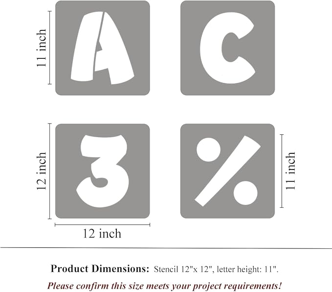 REOLAN 11 Inch Letter Stencils for Painting - 42 Pack Alphabet Letter and Number Stencil Templates with Signs for Painting, Reusable Letters and Numbers Stencils for Chalkboard Wood Signs & Wall Art