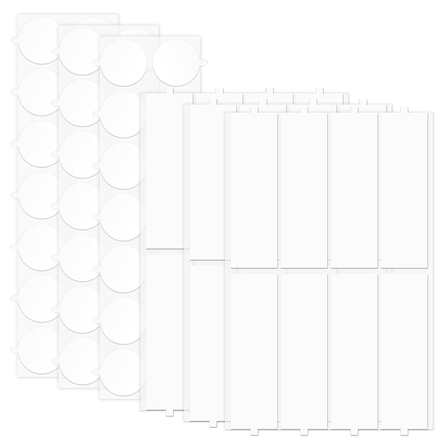 66 Pcs Practical Combo Nano Gel Tape Set - 42 Round Dots & 24 Strips (1.18” Wide) for Multi-Purpose Hanging & Mounting Double Sided Tape Mounting Putty - Poster Decoration Picture Hanging Crafting