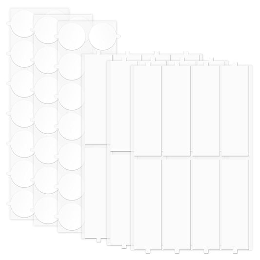 66 Pcs Practical Combo Nano Gel Tape Set - 42 Round Dots & 24 Strips (1.18” Wide) for Multi-Purpose Hanging & Mounting Double Sided Tape Mounting Putty - Poster Decoration Picture Hanging Crafting