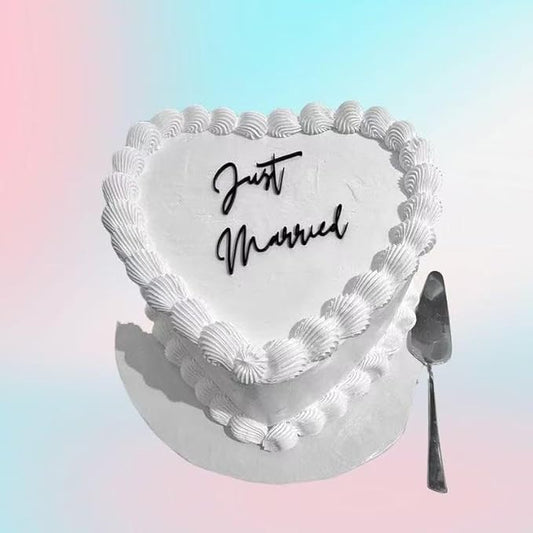 "Just Married" Acrylic Cake Topper - Personalized Wedding Decor, Elegant Anniversary Keepsake for Wedding Reception & Party