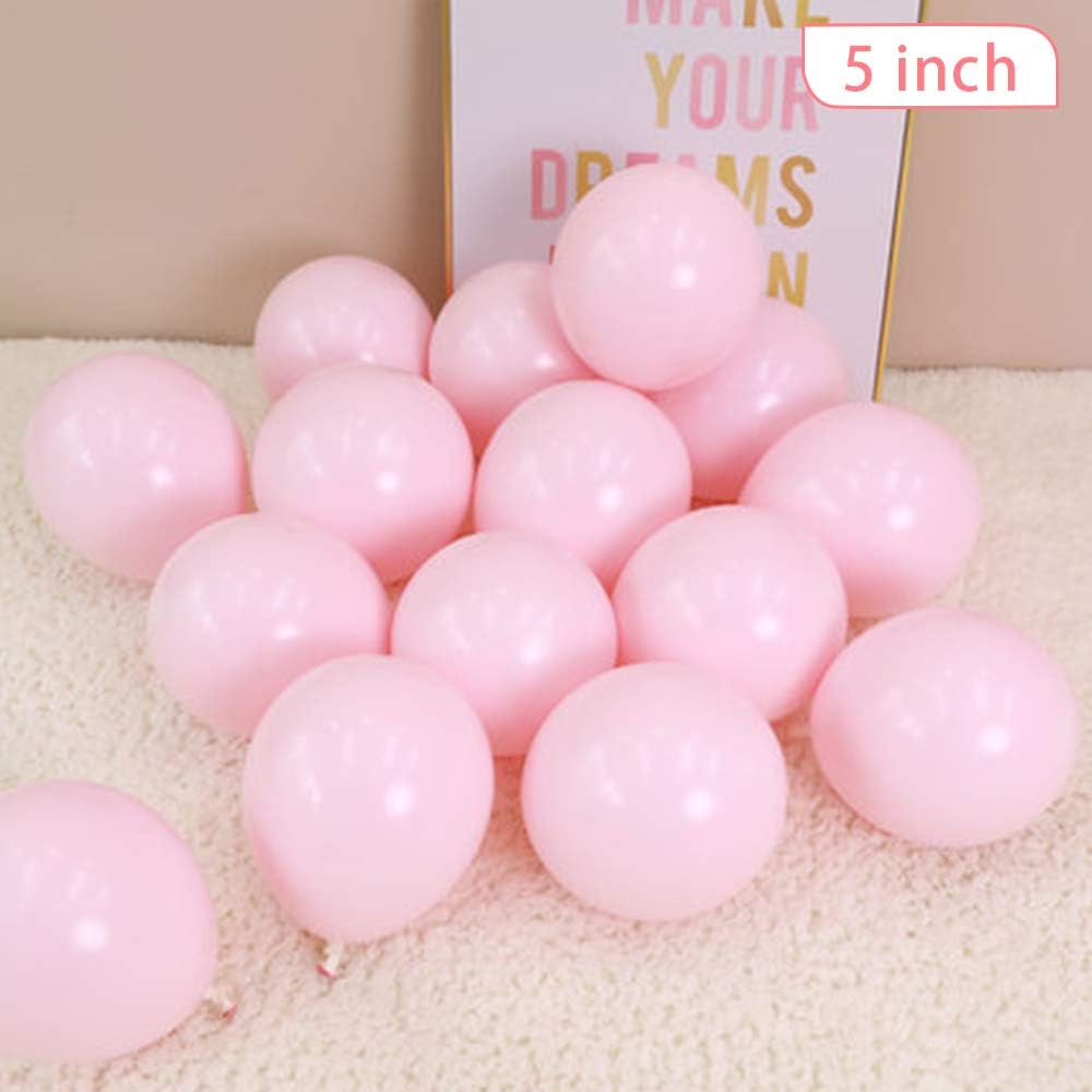 BEISHIDA 200 Pcs 5 Inch Pastel Pink Balloons Small Baby Pink Balloons Mini Light Pink Macaron Party Latex Ballons Round Baloons for Birthday Wedding Bridal Baby Shower Anniversary Party Decorations