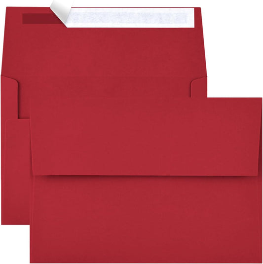 50 Pack Envelopes - A4, 4x6 Red Self Seal - Printable for Wedding, Baby Shower Invitations