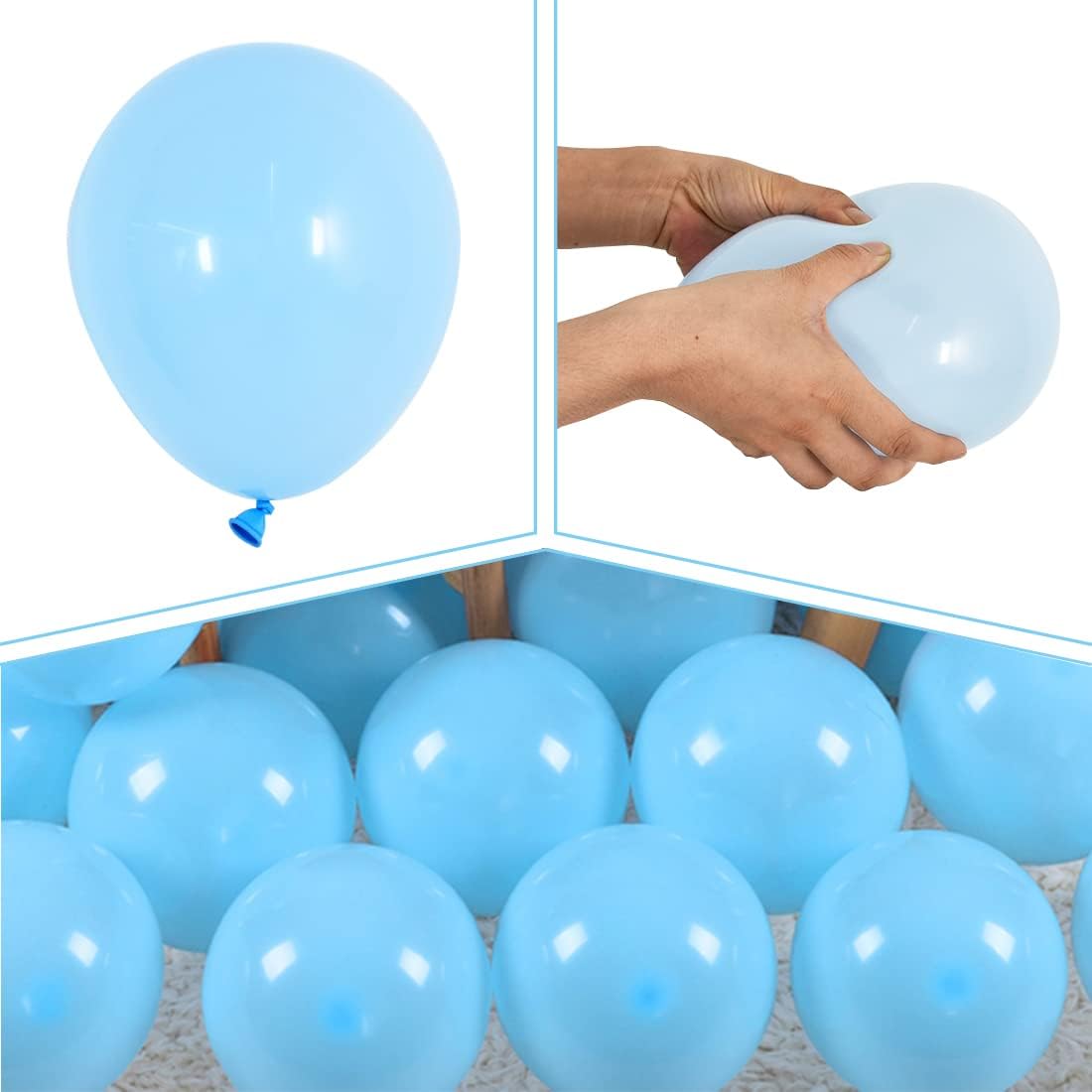 BEISHIDA 100 PCS 5 Inch Blue Party Mini Balloons Light Blue Macaron Latex Balloons for Birthday Wedding Engagement Anniversary Christmas Festival or any Party Decorations Supplies