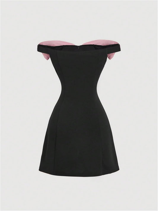 GORGLITTER Women's Bow Strapless Bodycon Mini Dress Off The Shoulder Wedding Guest Birthday Cocktail Going Out Dresses