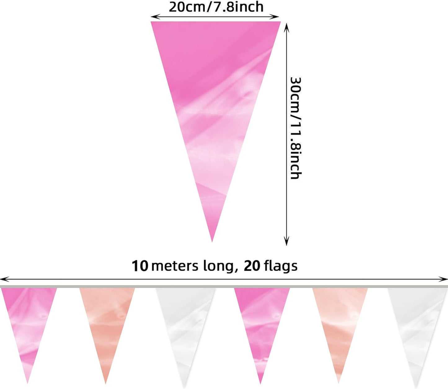 32.8FT Rose-Gold Pink Glitter Triangle Pennant Banner Flag Metallic Bunting Fabric Garland for Christmas Graduation Wedding Engagement Anniversary Bachelorette Bridal Shower Valentine's Party Decor