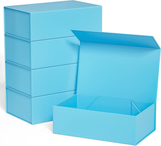 Gift Boxe 12" x 6" x 4" with Magnetic Closure Lid Gift Boxes for Presents,Bridesmaid Gifts Box,Cute Box,Birthday Gift box,Luxury for Gift Packaging, Magnetic Gift Box for Wrapping Gifts (Blue/5PCS)