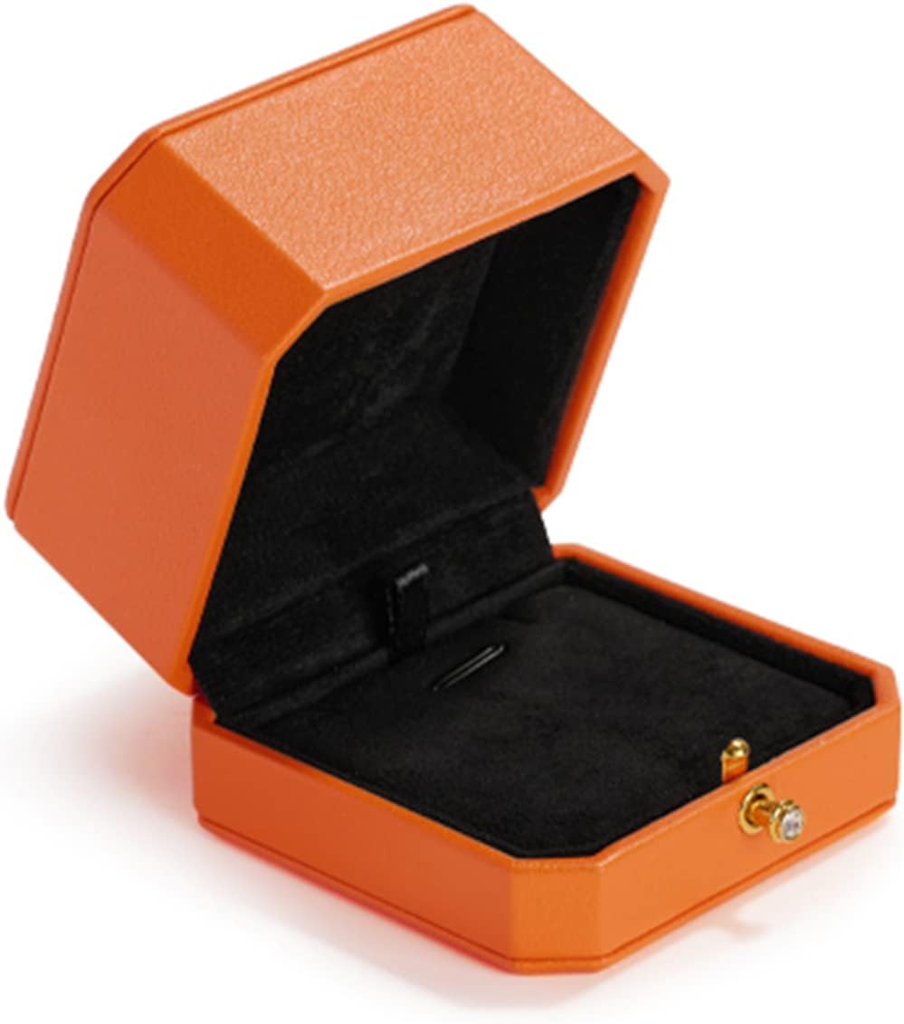 Oirlv Luxury Leather Pendant Necklace Gift Box Jewelry Storage Display Case Anniversary, Engagement, Birthday Necklace Holder